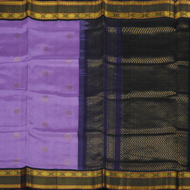 Hayagrivas Pure Silk Cotton Saree in Lavender with Navy Blue KBE415E5-7