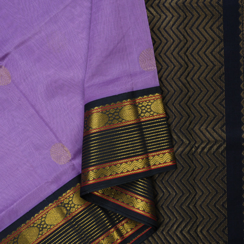 Hayagrivas Pure Silk Cotton Saree in Lavender with Navy Blue KBE415E5-7