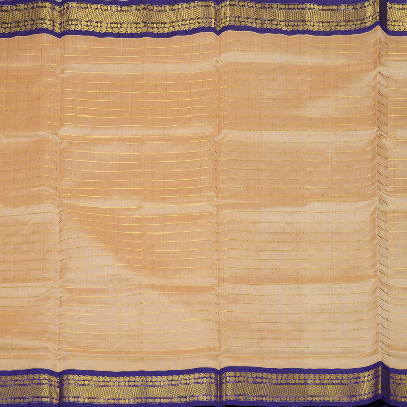 Hayagrivas Pure Silk Cotton saree in Sandal with Purple KBE415E6-3