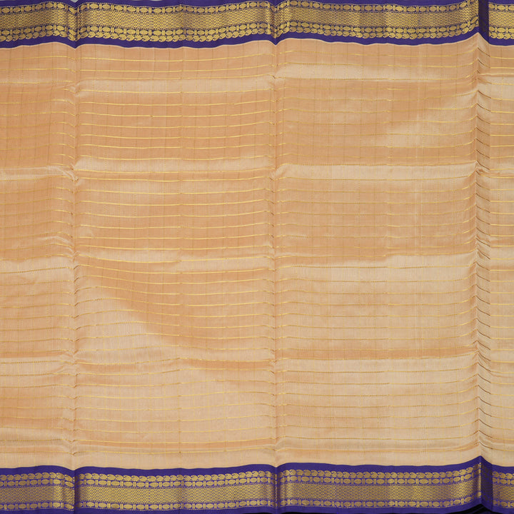 Hayagrivas Pure Silk Cotton saree in Sandal with Purple KBE415E6-3