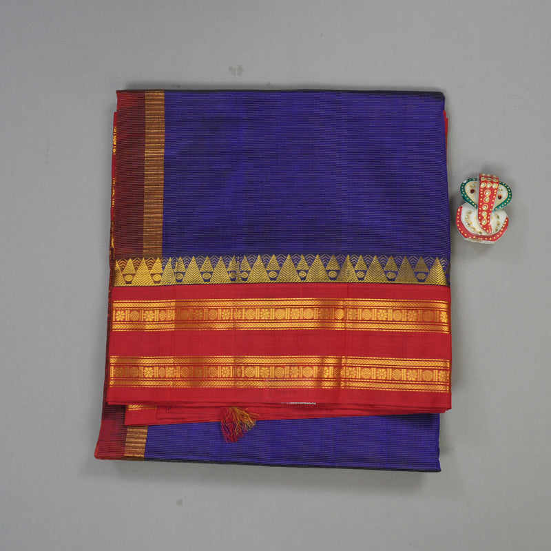 Hayagrivas Handloom Pure Silk Cotton Saree in Bold-toned Blue KBE415E7-2