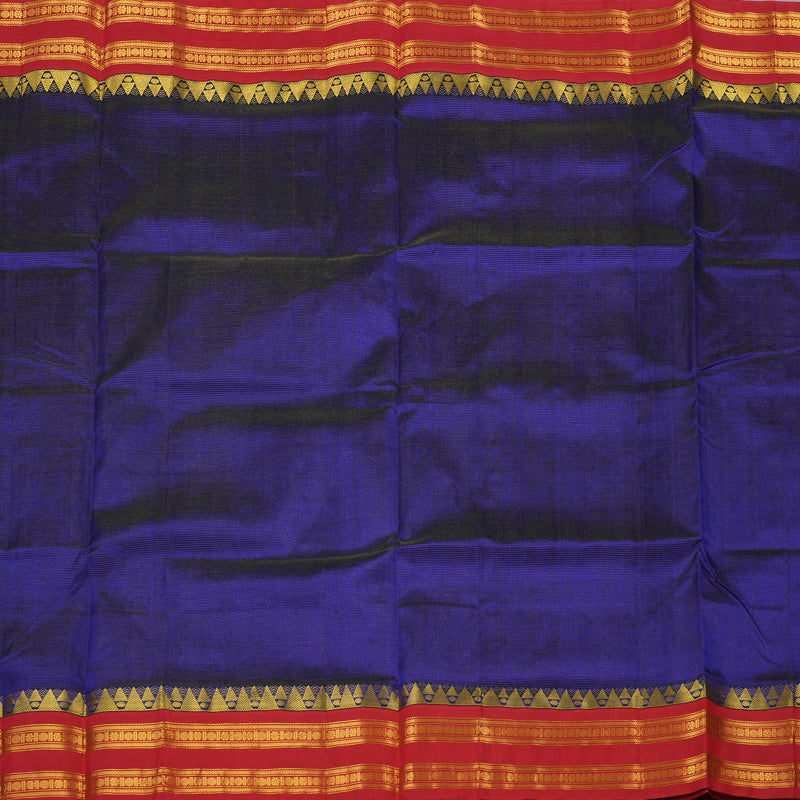 Hayagrivas Handloom Pure Silk Cotton Saree in Bold-toned Blue KBE415E7-2
