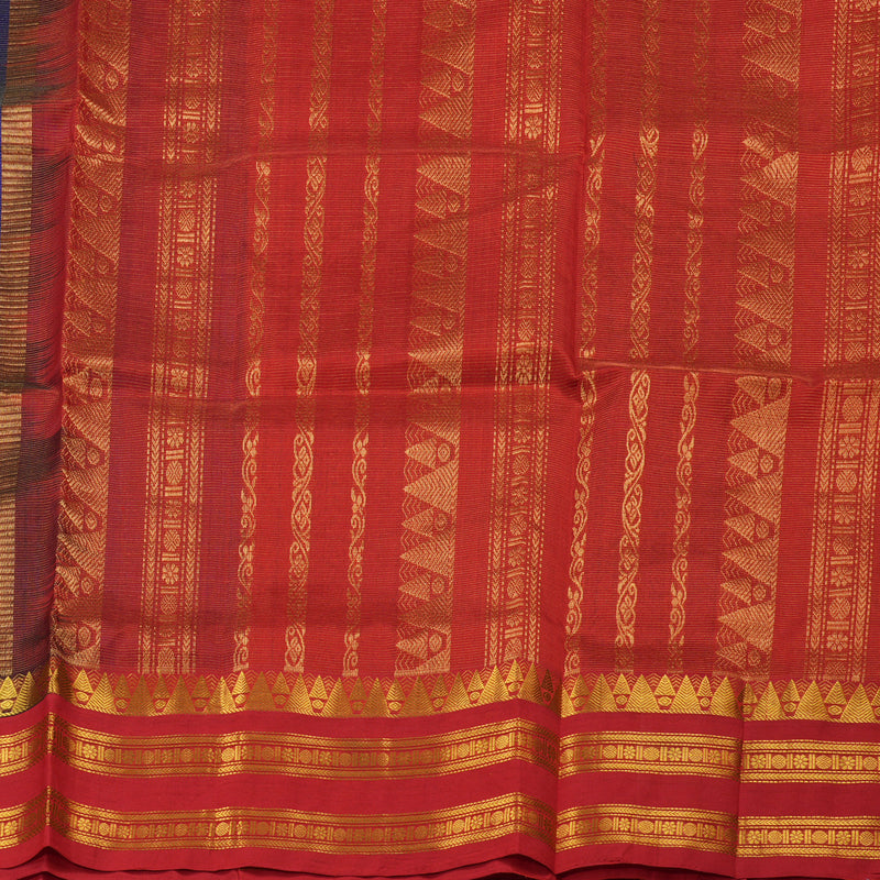 Hayagrivas Handloom Pure Silk Cotton Saree in Bold-toned Blue KBE415E7-2