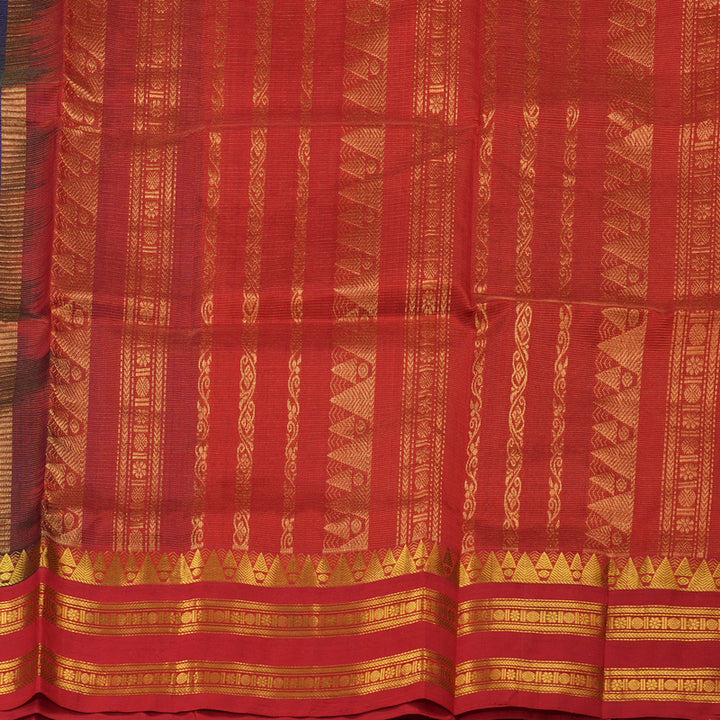 Hayagrivas Handloom Pure Silk Cotton Saree in Bold-toned Blue KBE415E7-2