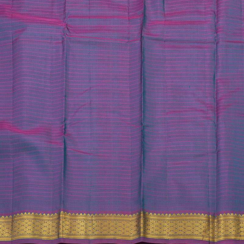 Hayagrivas Handloom kanjivaram silk saree in Dark sky blue with purple KBE418E1-37