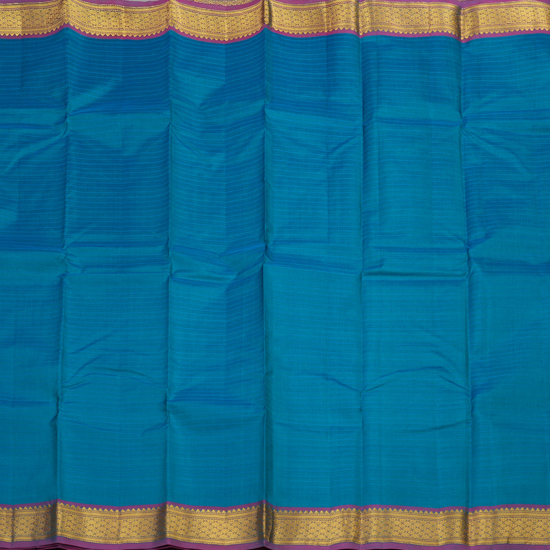 Hayagrivas Handloom kanjivaram silk saree in Dark sky blue with purple KBE418E1-37