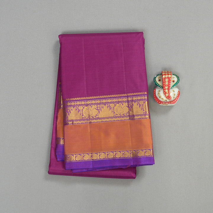 Hayagrivas Handloom kanjivaram silk saree in Purplish pink with purple  KBE418E1-38
