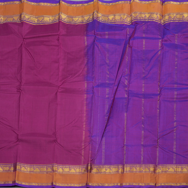 Hayagrivas Handloom kanjivaram silk saree in Purplish pink with purple  KBE418E1-38