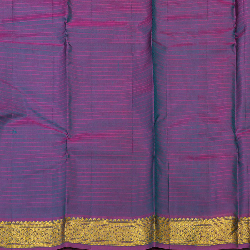 Hayagrivas Handloom kanjivaram silk saree in teal green with purple KBE418E1-46