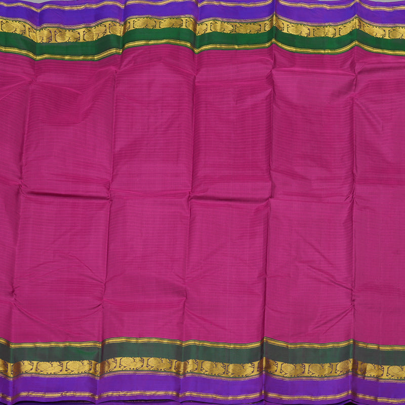 Hayagrivas Handloom Pure Kanjivaram Silk Saree in Chic Pink KBE418E1-9