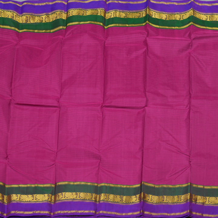 Hayagrivas Handloom Pure Kanjivaram Silk Saree in Chic Pink KBE418E1-9