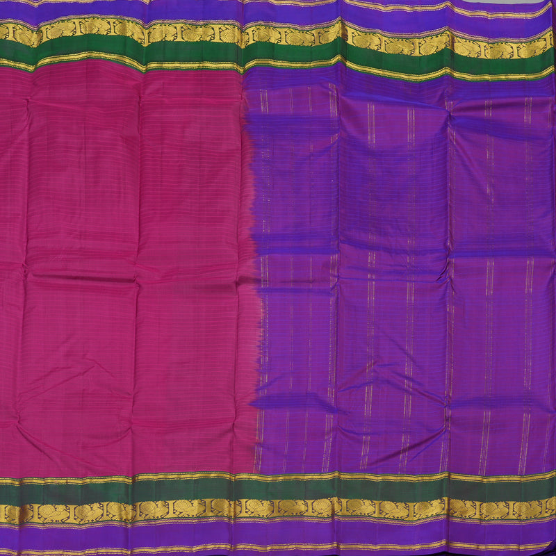 Hayagrivas Handloom Pure Kanjivaram Silk Saree in Chic Pink KBE418E1-9
