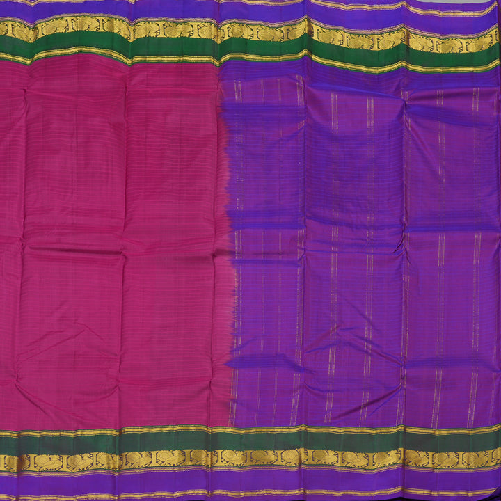 Hayagrivas Handloom Pure Kanjivaram Silk Saree in Chic Pink KBE418E1-9