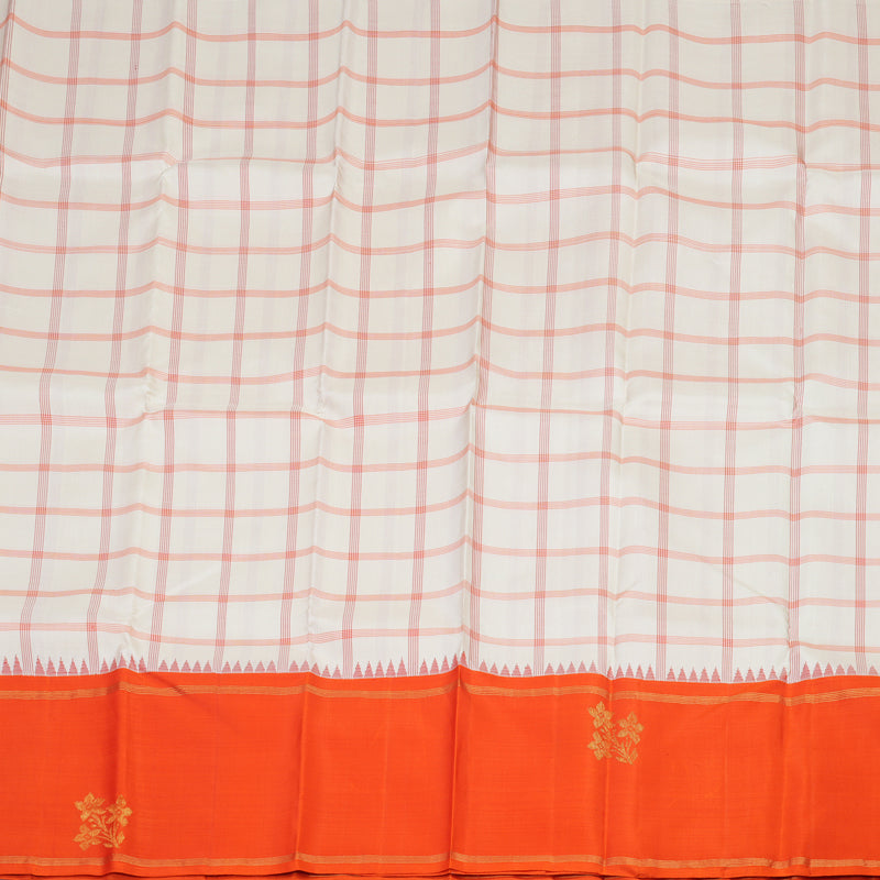 Hayagrivas Handloom Pure Kanjivaram Silk Saree in Pristine White KBE419E1-1