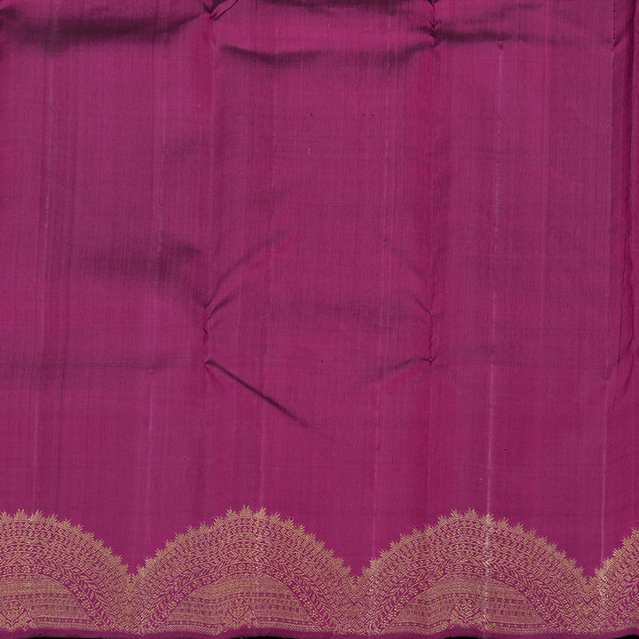 Hayagrivas Handloom Kanjivaram Silk Saree in Lustrous Dark Blue KBE41D1-1