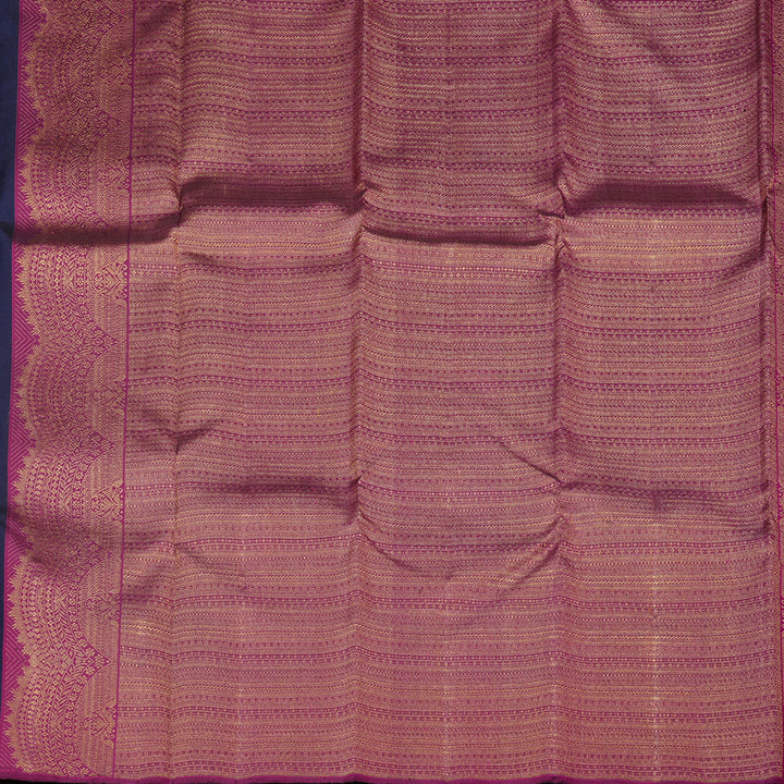 Hayagrivas Handloom Kanjivaram Silk Saree in Lustrous Dark Blue KBE41D1-1