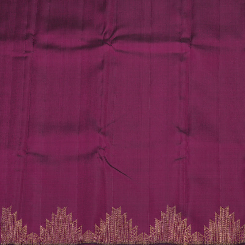 Hayagrivas Handloom Navy Blue Kanjivaram Silk Saree with Temple border KBE41D2-1