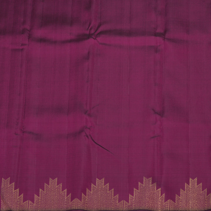 Hayagrivas Handloom Navy Blue Kanjivaram Silk Saree with Temple border KBE41D2-1