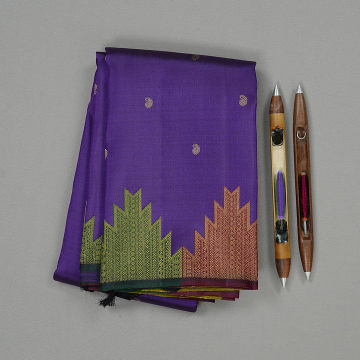 Hayagrivas Handloom Kanjivaram Silk Saree in Mystic Blue KBE41D3-1