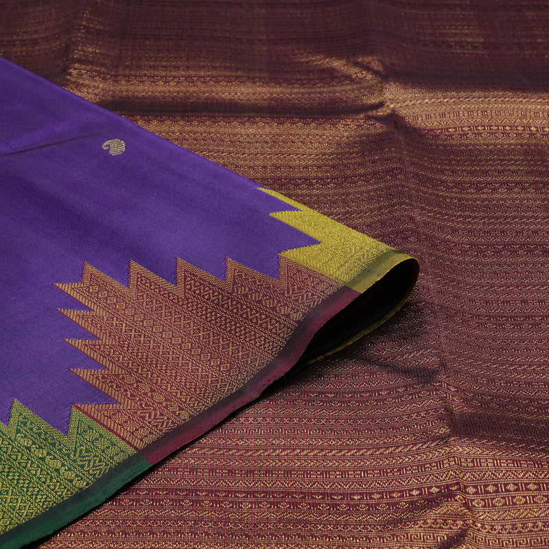 Hayagrivas Handloom Kanjivaram Silk Saree in Mystic Blue KBE41D3-1
