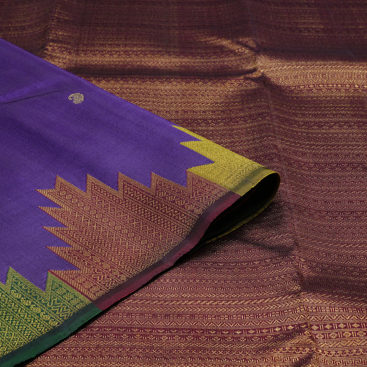 Hayagrivas Handloom Kanjivaram Silk Saree in Mystic Blue KBE41D3-1