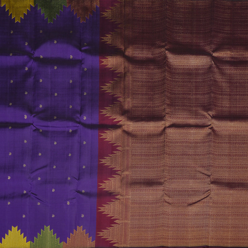 Hayagrivas Handloom Kanjivaram Silk Saree in Mystic Blue KBE41D3-1