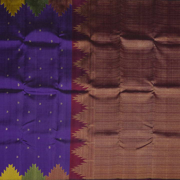 Hayagrivas Handloom Kanjivaram Silk Saree in Mystic Blue KBE41D3-1