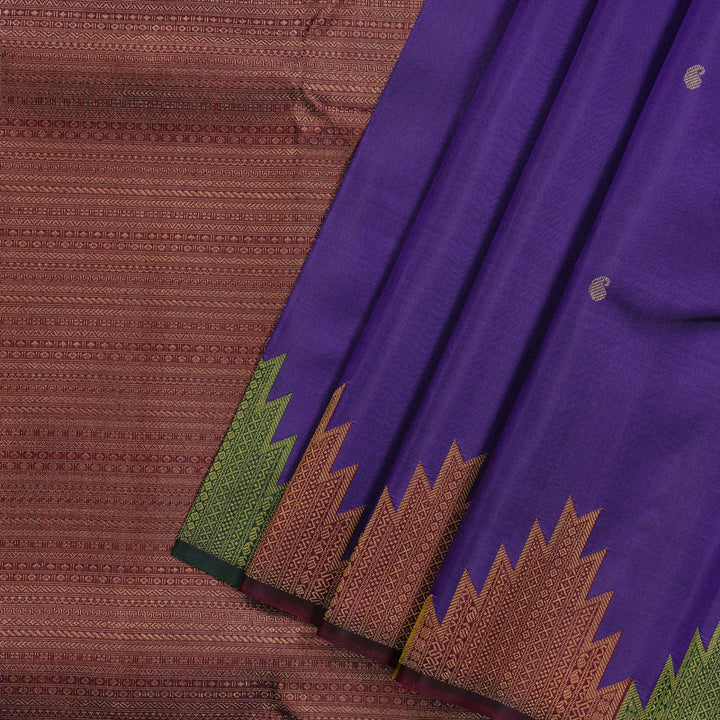 Hayagrivas Handloom Kanjivaram Silk Saree in Mystic Blue KBE41D3-1