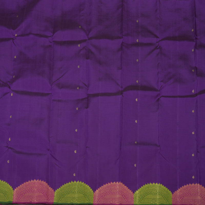 Hayagrivas Handloom Pure Kanjivaram Silk Saree in Timeless Blue KBE41D5-1