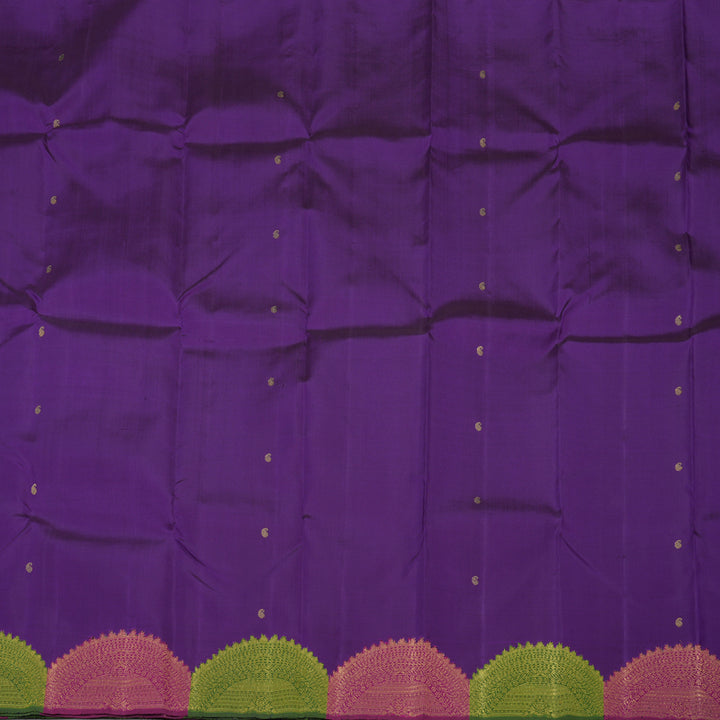 Hayagrivas Handloom Pure Kanjivaram Silk Saree in Timeless Blue KBE41D5-1