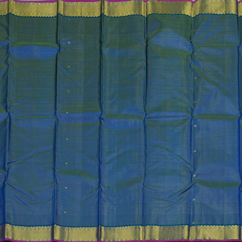 Hayagrivas Handloom Kanjivaram silk saree in Attractive peacock blue KBE420E3-2