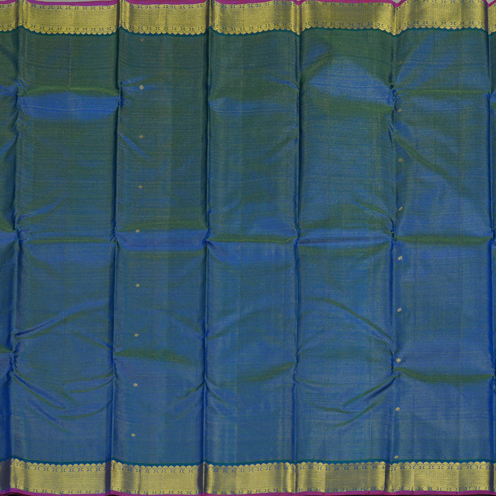 Hayagrivas Handloom Kanjivaram silk saree in Attractive peacock blue KBE420E3-2
