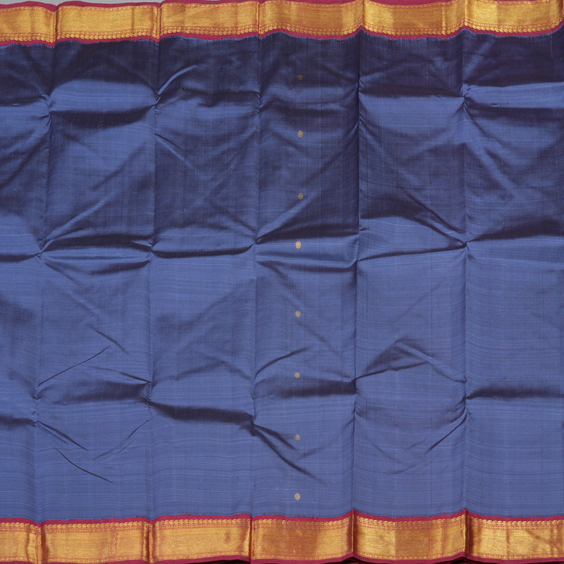 Hayagrivas Handloom Pure Kanjivaram Silk Saree in Magnetic Bluish Grey KBE420E4-2