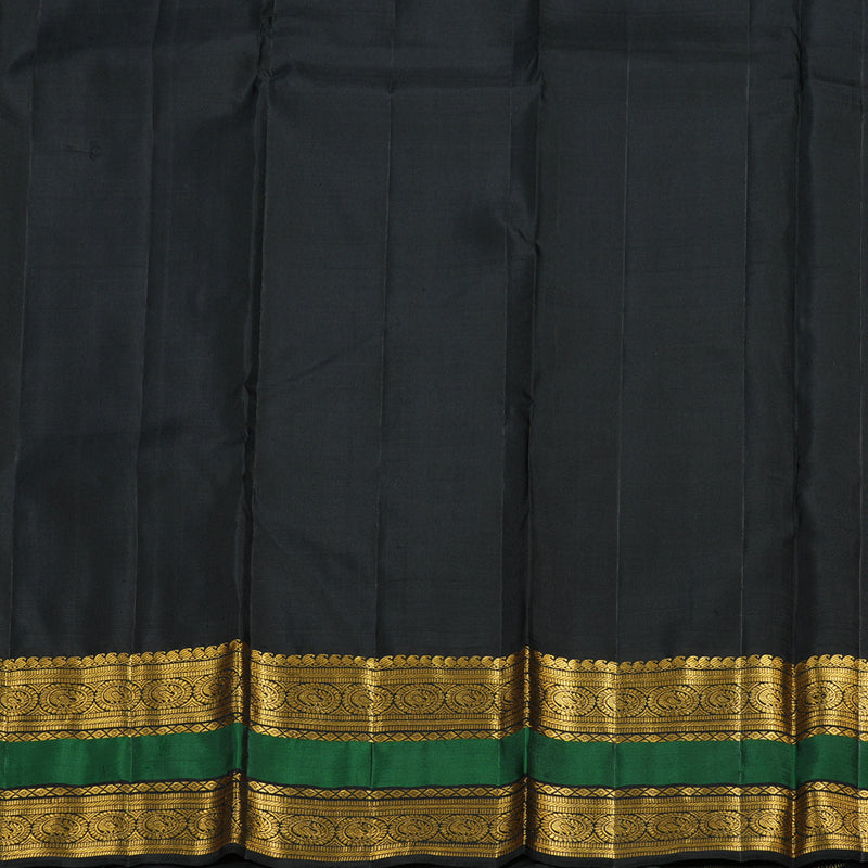 Hayagrivas Handloom Kanjivaram silk saree in Stunning Sandal with black Rettapet KBE420E5-1