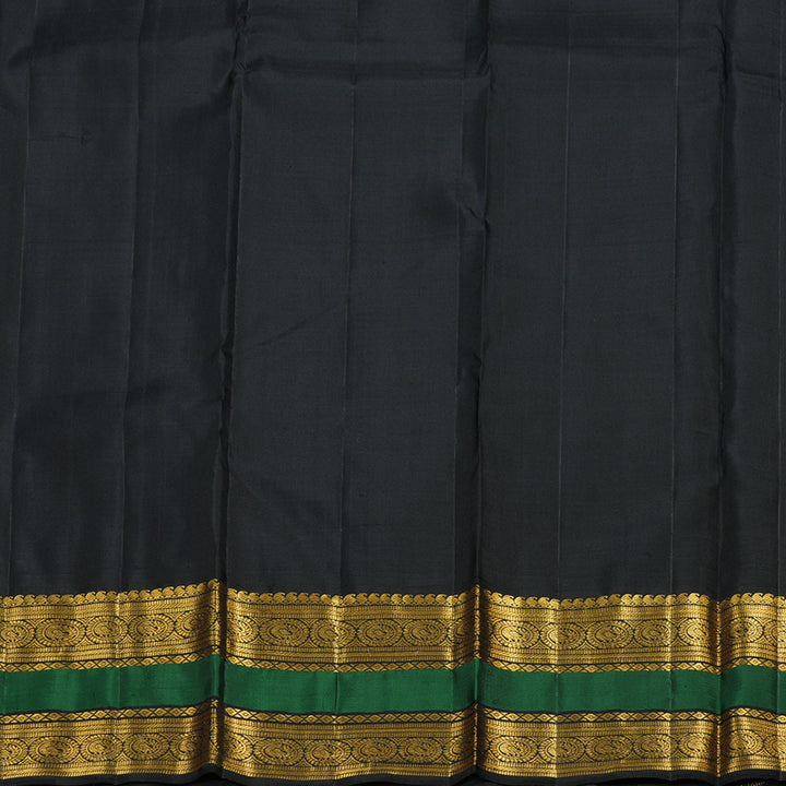 Hayagrivas Handloom Kanjivaram silk saree in Stunning Sandal with black Rettapet KBE420E5-1