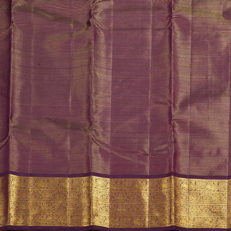 Hayagrivas Handloom Kanjivaram silk saree In attractive yellow with dark purple Vairaoosi KBE420E7-1