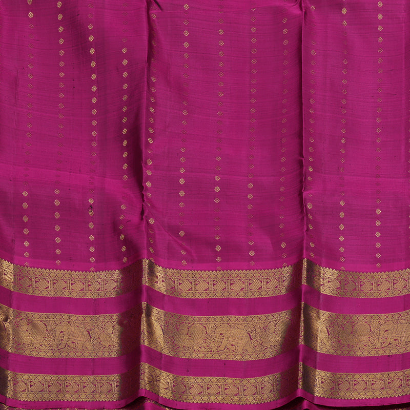 Hayagrivas Handloom Grey Kanjivaram Silk Saree with Wine Purple Border KBE425E8-2