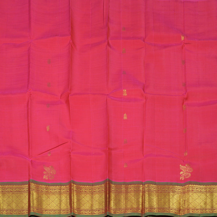 Hayagrivas Bright Pink Pure One-sided Border Kanjivaram Silk saree KBE431E1-1