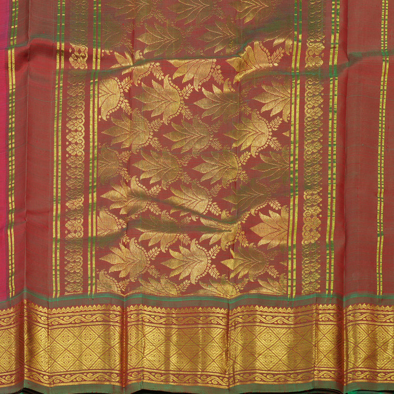 Hayagrivas Bright Pink Pure One-sided Border Kanjivaram Silk saree KBE431E1-1