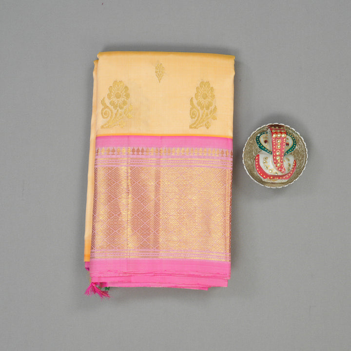 Hayagrivas Sandal Pure One-sided Border Kanjivaram Silk saree KBE431E1-2