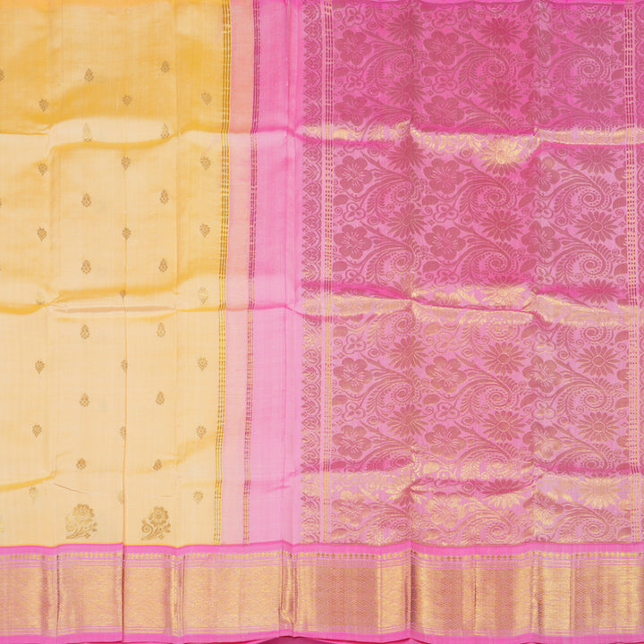 Hayagrivas Sandal Pure One-sided Border Kanjivaram Silk saree KBE431E1-2