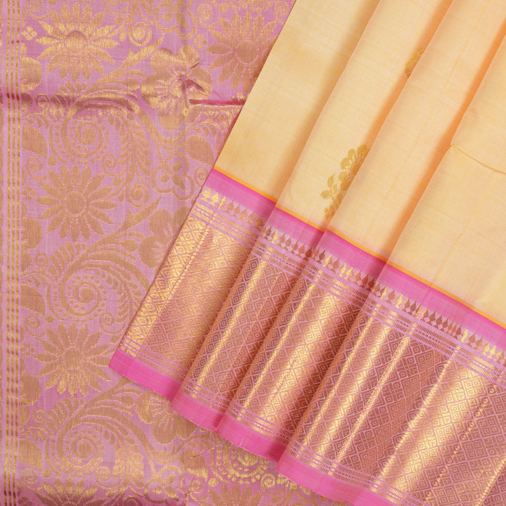 Hayagrivas Sandal Pure One-sided Border Kanjivaram Silk saree KBE431E1-2