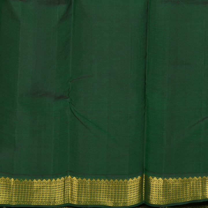 Hayagrivas Handloom Pinkish Maroon Kanjivaram Silk Saree with Bottle Green Border KBE435E2-1
