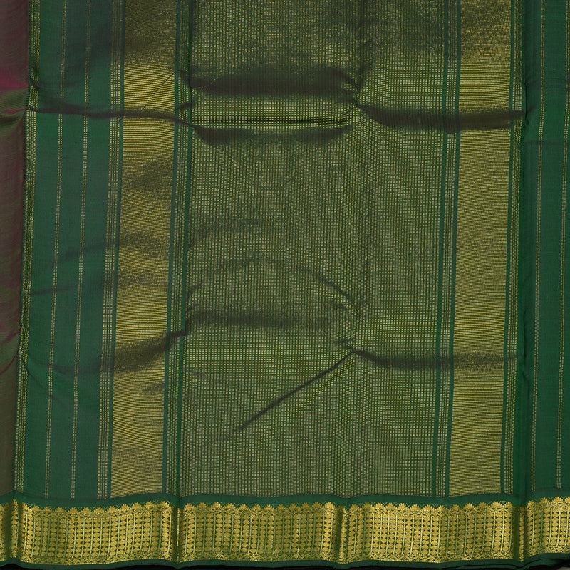 Hayagrivas Handloom Pinkish Maroon Kanjivaram Silk Saree with Bottle Green Border KBE435E2-1
