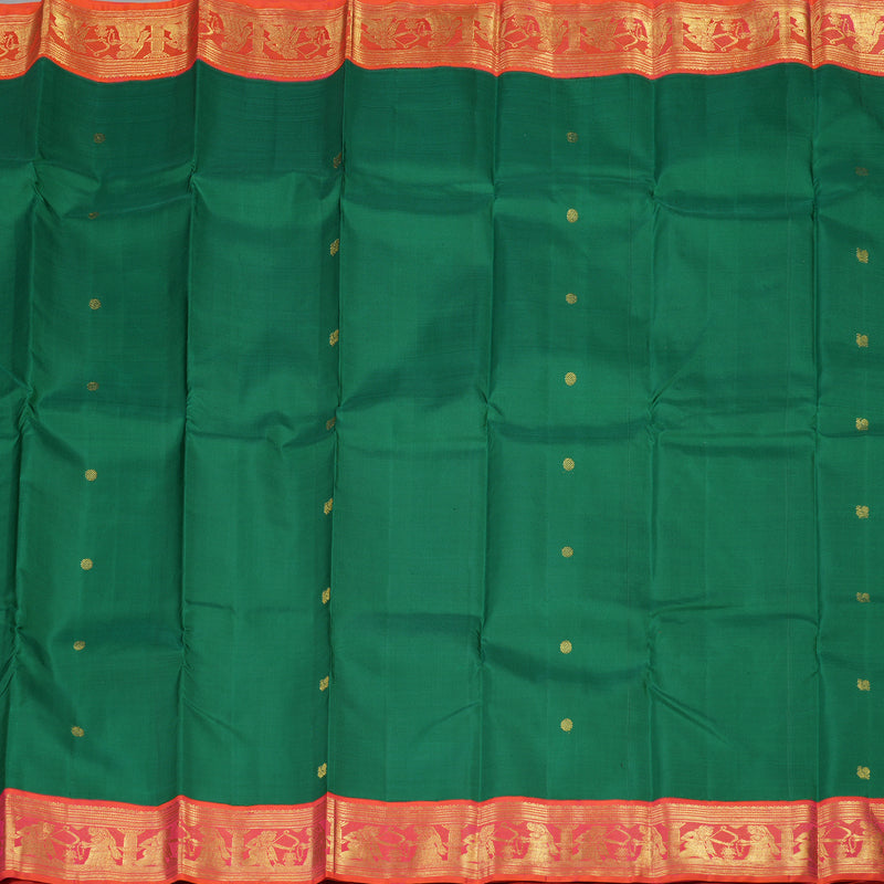 Hayagrivas Handloom Pure Kanjivaram Silk Saree in Attractive Green KBE439E2-1