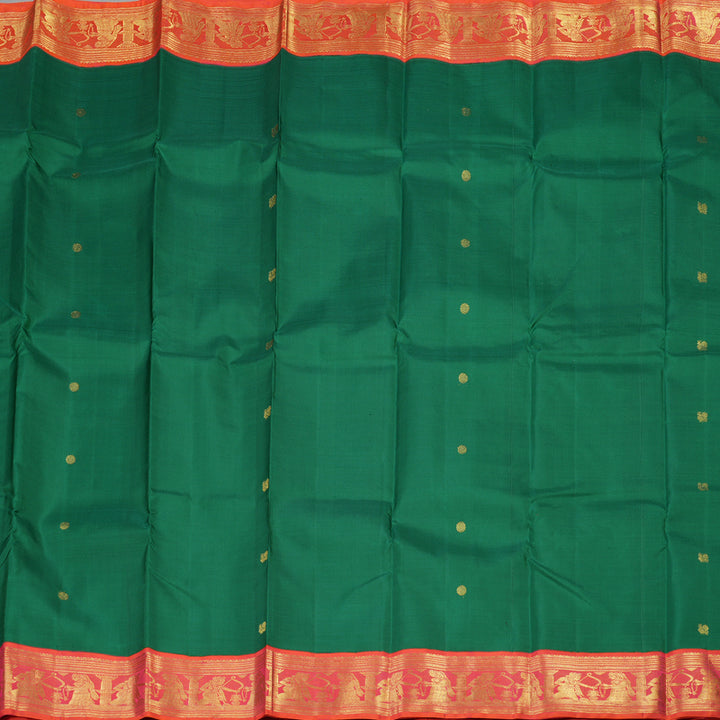 Hayagrivas Handloom Pure Kanjivaram Silk Saree in Attractive Green KBE439E2-1