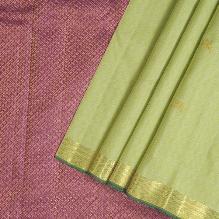 Hayagrivas Apple Green Handloom Kanjivaram Silk Saree KBE43D3-1