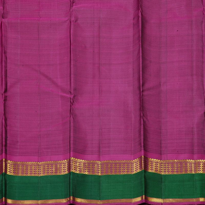 Hayagrivas Mustard Yellow Handloom Kanjivaram Silk Saree with Bottle Green Border KBE43D6-1