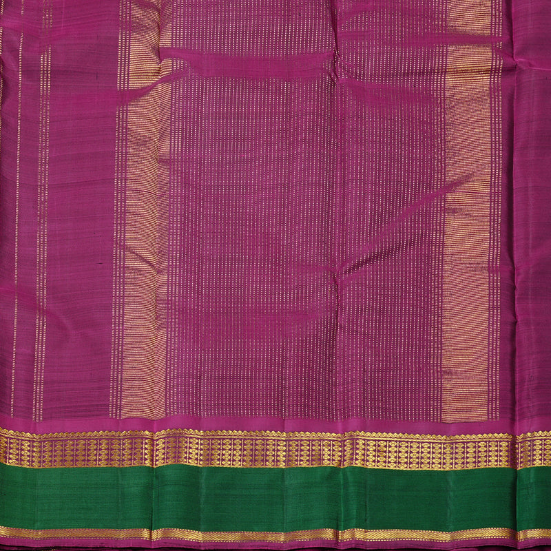 Hayagrivas Mustard Yellow Handloom Kanjivaram Silk Saree with Bottle Green Border KBE43D6-1