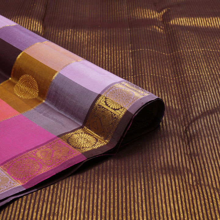 Hayagrivas Handloom Pure Kanjivaram Silk Saree in Radiant Multi-Colour Checks KBE440E3-3